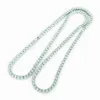 Tennis Green Crystal 1 Row Tennis Chain Womens Hip Hop Necklace Silver Pink Blue Champagne Rap Ice Jewelry 5mm Rock d240514