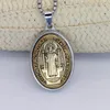 1pcs St. Benedict Médaille Clé Pendants Pendants oxydés St. Benoît Médailles pour collier pendentif contre les bijoux de protection maléfique, cadeaux hommes femmes