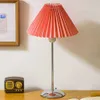 Table Lamps 220V Pleated Table Lamp 3 Way Dimmable Modern Bedside Lamp with Lampshade Nightstand Lamp for Living Room Bedroom Home Office