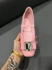 Mode kvinnor balettlägenheter raden elastiska sandaler Italien perfekt bowtie-knapp utsmyckad fyrkantig tå rosa napa läder designer ballerinas dans sandal låda eu 35- 40