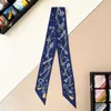 Designer Silk Scarf For Women Summer Scarves Dot Key Real Silk Long Strap Wrap Scarf Network Red Samma mångsidig liten halsduk Dubbelsidig hårband sommar