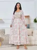 エスニック衣類Eid Women Party Dress Abaya for Women Prom Dubai Embroidery Floral Ramadan Wedding Long Dresses Robe Festa Vestidos Mujer 2024 T240515