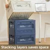 3pc Extra large folding storage box clothing storage box household plastic toy storage box thickened three-door storage cabinet 240514