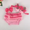 Hochwertige Baumwoll-Weichmaschen-Spitzen-Shorts für Babys für Babys im Alter von 0-6 Monaten, dreiteiligem Set, Schuhe und Kopfbedeckungsgeschenke
