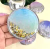 Portable Travel Girls Mini Makeup Mirror Professional Quicksand Vanity Mirrors Round Cute Hand Helda Spa Salon Compact Mirrors