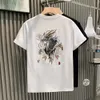 2024 Internet Celebridade Vessa Hot Nicho Design Sense Light Luxury Men's T-shirt Mangueira curta Moda de algodão Halte Hateria