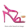 Platforma skórzana seksowne sandały słynne designerskie kobiety wysokie obcasy nit wskazany z slajdami manual luksusowe luksusowe kliny pięty pompki srebrne różowe sandale