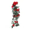 Decorative Flowers Artificial Rose Fake Hanging Plant Wall Home Balcony Basket Decor Pack Of 2