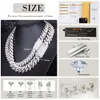 RTS Heavy Link Chain Sterling Sier 15Mm/20Mm 3Rows Solid Moissanite Cuban Necklace Hiphop Gold Plated Jewelry