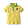 Chłopcy koszule polo Summer 2024 Krótkie rękawki dla dzieci kreskówek piłka nożna dzieci szkolne stroje dla dzieci odzież L2405