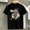 2024 Internet Celebridade Vessa Hot Nicho Design Sense Light Luxury Men's T-shirt Mangueira curta Moda de algodão Halte Hateria