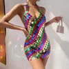 2024 Hot Selling Nightclub Colorful Handmade Sexig klänning YY20265