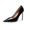 Tasarımcı Kadınlar Yüksek Topuk Ayakkabı Elbise Kırmızı Parlak Dipler 8cm 10cm 12cm İnce Topuklu Siyah Çıplak Patent Deri Kadın Pompalar Toz Torbası 36-44