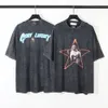 Retro Designer t Shirts for Men and Women Saint Michael Graffiti Pentagram Washed Distressed Short Sleeved for Loose Bottomed Shirt Y5e9