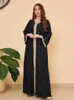 Etniska kläder Autumn Muslim Dress for Women Dubai Arab Abaya Sequin Vestidos Arabiska kalkon Maroccon Kaftan Islamiska kläder Indien klänning Robe T240515