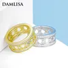 Pierścienie klastra Damlisa Round D Color VVS1 Moissanite Wedding Proob Circle for Women 925 Srebrny pierścionek zaręczynowy Fine Jewelry