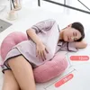 Multifunktion u Form gravida kvinnor som sover stöd kudde bambu fiber bomull sido sömnare graviditet kroppskuddar för mater 240516