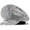 Frauen Männer Steampunk Military Hat Captain Cap für Lady Sergeant Bridal Hat Hen Hut Festival Geburtstag Teil Hut