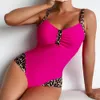 Nieuwe sexy luipaard One Piece Swimsuit Slim Vintage Plus Size Swimwear Strand Wear Bathing Suit 2024 Mujer vrouwelijke Thong Monokini XL