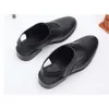 Ny sommarstil Black Men Leather Italian Handmade High Quality Men's Sandals 46A8 s