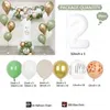 Party Balloons 88PCS Metal Golden Latex Balloon Set White Number 1-9st Kids Birthday Party Decoration Green White Globos Wedding Newborn Supply