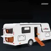 Diecast modelauto's 1/32 legering trailer RV Truck Model Die Cast Metal Entertainment Off-road voertuig Camping Voertuig Model geluid en lichte kinderen speelgoedgeschenken WX WX