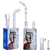 Groothandel Hitman Mini Smoking Glass Bongs Bubbler Hookahs Percolator Helix Inline Perc Glass Water Pijp Rig 14,4 mm