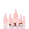Al por mayor 10 ml 50 ml de 100 ml de gradiente rosa gotero botella de vidrio fino botella de aceite evasión de vidrio cosmético separado 240510