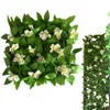 Dekoratif çiçekler yapay sarmaşık gizlilik çit yeşil yaprak paneller sahte ekran çitleri ev balkon dekorasyon