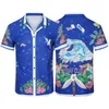Modemerk Hoogwaardige bloemen Full Print Shirt Hawaiiaans Holiday Shirt Men Dames Korte Mouw Top T -shirt Loose Casual T -shirts 240506