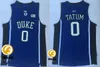 Mens Jayson Tatum Kyrie Irving Duke Basketball Jersey cousu 32 Christian Laettner 33 Grant Hill Duke Blue Devils Jersey S-3XL