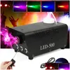 Fog MachineBubble Machine 500W Wireless Control LED Smoke Hine Remote RGB Color Ejector Professional DJ Party Drop Delivery Lights Li Dhyrk