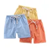 Shorts Boys Shorts Childrens Shorts Candy Colored Girls Baby Sommer Shorts Loose Shorts Casual Hosen Baumwolle Leinen Casual Hosen D240516