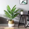 Decorative Flowers Tropical Fake Plants Green Plastic Artificial Loose Tail Sunflower Tree Branch For Home Office Indoor Garden Room