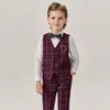 Flower Boys Wedding Ceremony Photograph Suit Children Gary Vest Pants Piano Party Dress Prince Kids Formal Performance Costume