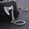 Valknut Triquetra Axe Pendant Keychain Men Women Vintage Keyring Compass Celtics Knot Wicca Viking Jewelry For Bag