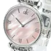 Pink dial vintage women stainless steel fashion wholesale and retail ladies wrist watches for girl unique watch for women