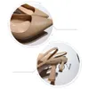 Beige Naked Black French Pointed Dress Shoes Womens High Heel Straight Line Strap Thick Heels Toe Wrap and Hollow Back Sandal Woman Fasrhce# E364 S Sal