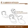 4 st 925 Sterling Silver Criss Cross Ear Cuff Inga genomborrade enkla örhängen Set Helix Brosk öronpresent till kvinnor 240516