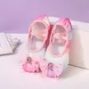 Children's Girl's Stage Performance Rainbow Bow Dance Ballet Flat Shoes L2405 L2405