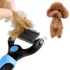 Pflege Hund Haustiere Pelz Knotenschneider Shedding -Werkzeuge Katzen Haarentfernung Kammpinsel doppelseitig Haustierprodukte Lieferanten Lieferanten