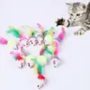 Gatto con peluche giocattoli interattivi topi piuma di simulazione realistica per gatti e cani s