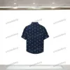 Xinxinbuy Men Designer Tee Tシャツ2024イタリアゴールドレター刺繍デニムシャツ短袖女性ブラックホワイトブルー特大S-2xl