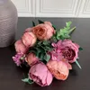 Dekorativa blommor Peony Bouquet Multi Color Beautiful Charmig förtjusande konstgjorda Party Wedding Home Flower