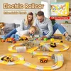 Diecast Model Cars Childrens Electric Track Toy Engineering Mini Car Set Puzzle Boy Toy Track Car Train Toy Childrens Födelsedag och julklapp WX