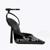 Klackar Baotou High Metal Sandals Slim Back Air Fashion Toe Ankel Strap Solid Color Thin Shoes 76 D ECE3