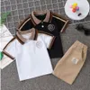 Barnkläder Set Summer 2024 Polo Shirts+Shorts 2pcs/Set Sport Suits For Kids Boys School Uniform Toddler Outfits Clothes L2405