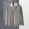 Men's Jackets Arrival Fashion Suepr Large Spring Thin Elastic Striped Oversized Shirt Jacket Plus Size L XL 2XL3X 4XL5XL6XL 7XL 8XL