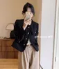 Frühherbst koreanischer französischer runder Hals Tweed Fransen kleiner Duft von hochwertigem Mantel weiblicher schlanker schlanker Top
