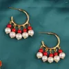 Dangle Earrings Summer Trend Vintage Tassel Freshwater Pearl Drop Handmade天然石繊細な民族宝石